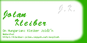 jolan kleiber business card